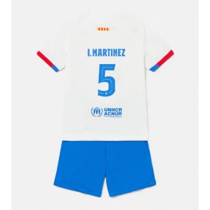 Maillot de foot Barcelona Inigo Martinez #5 Extérieur enfant 2023-24 Manches Courte (+ pantalon court)